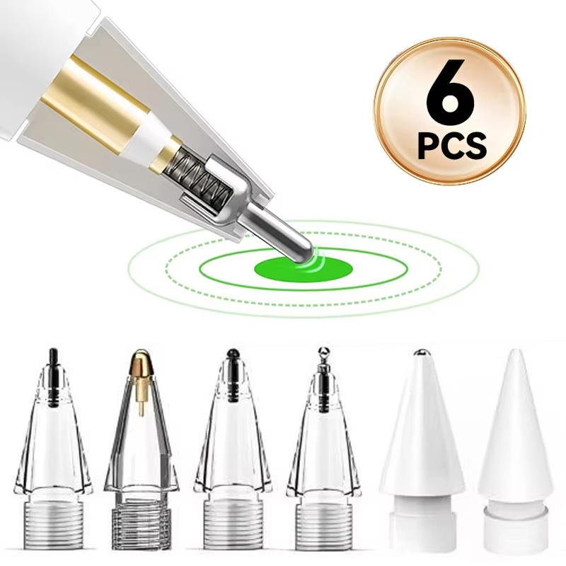 Stylus Replacement Tip - 6 رؤوس أقلام بديلة لقلم أبل
