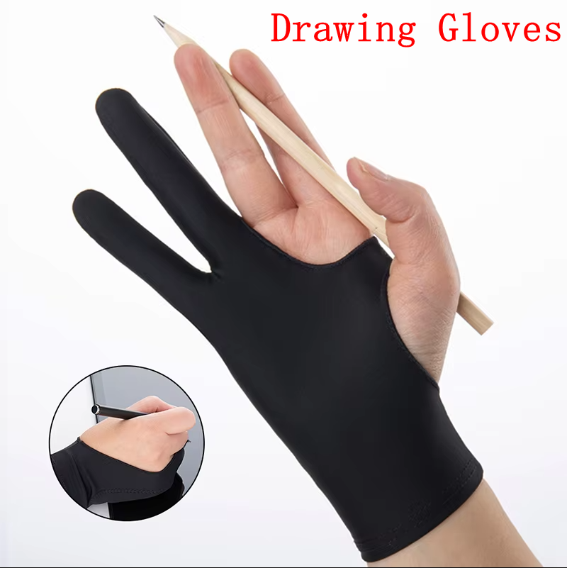 Graphic Tablet Accessories - قفاز رسم مضاد للقاذورات بإصبعين للفنان