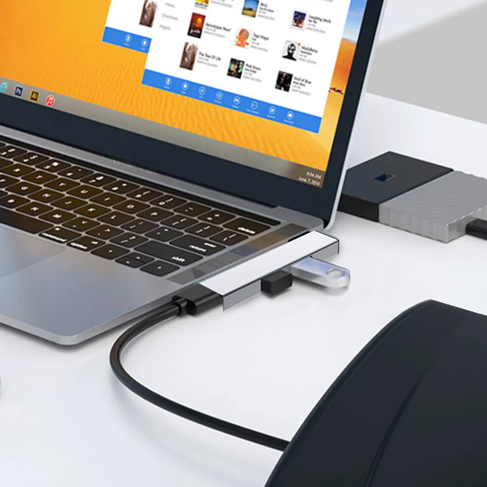 Usb Hub Type C - محطة توصيل USB 3 في 1،