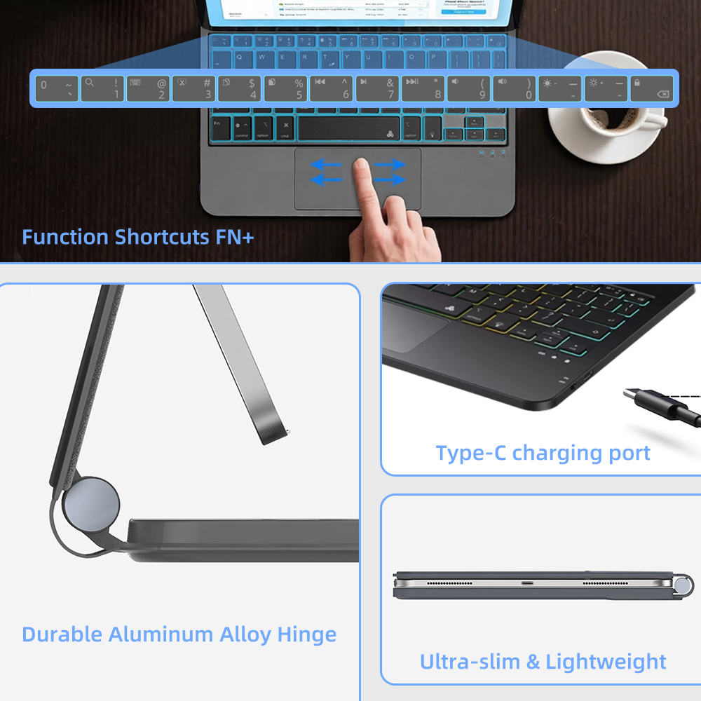 غطاء لوحة مفاتيح لاسلكية مضاءة - مراجعة Ipad Cover Folio وسعره